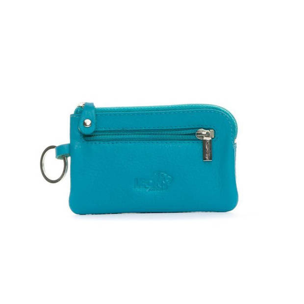 Sleuteletui - Middel - Met rits - Leer - Turquoise