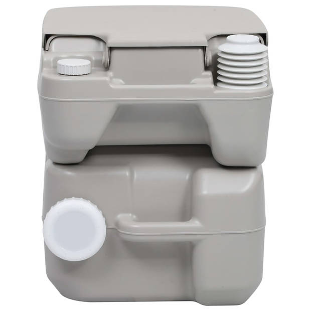 The Living Store Campingtoilet en Kampeerwasbak - Draagbaar - 41.5x36.5x42.5 cm en 72x42x103 cm - 20L en 30L tanks -