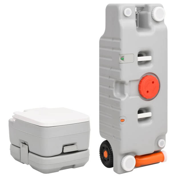 The Living Store Campingtoilet - Grijs - 41.5 x 36.5 x 30 cm - 10 L