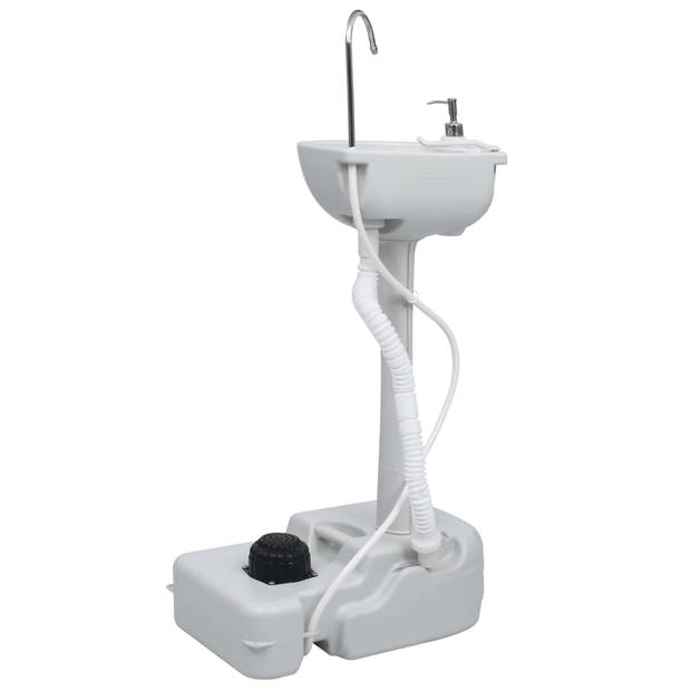 The Living Store Campingtoilet - HDPE - 41.5 x 36.5 x 42 cm - 20L afvaltank - T-spoeling - Grijs