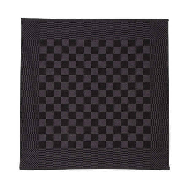 Ten Cate Theedoeken Set Blok 65x65 - zwart - set van 6
