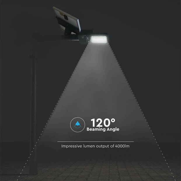 V-TAC VT-ST200 Straatlantaarns op zonne-energie - IP65 - 4000 Lumen - 4000K