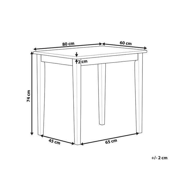 Beliani BATTERSBY - Eettafel-Lichte houtkleur-Rubberhout