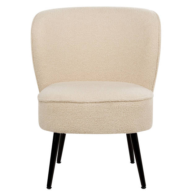 Beliani VOSS - Fauteuil-Beige-Bouclé