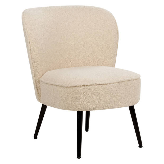 Beliani VOSS - Fauteuil-Beige-Bouclé