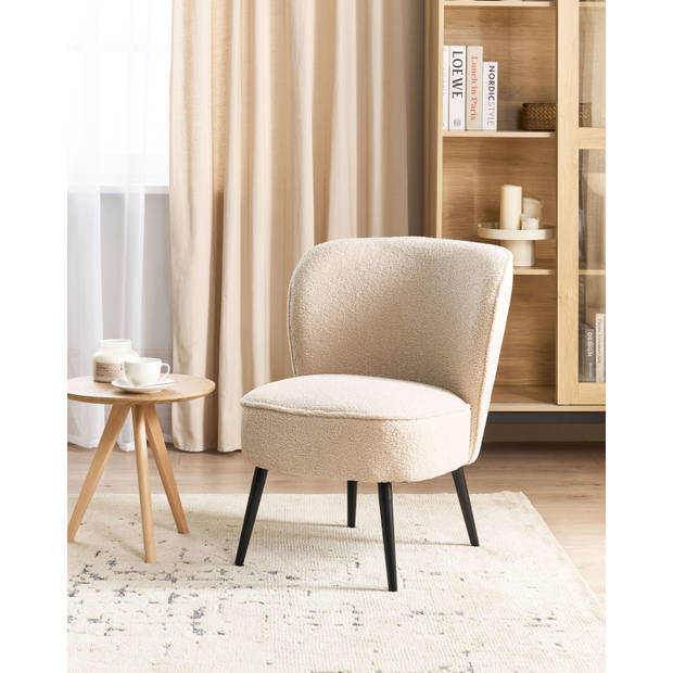 Beliani VOSS - Fauteuil-Beige-Bouclé