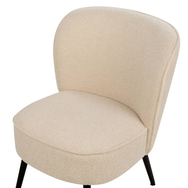 Beliani VOSS - Fauteuil-Beige-Bouclé