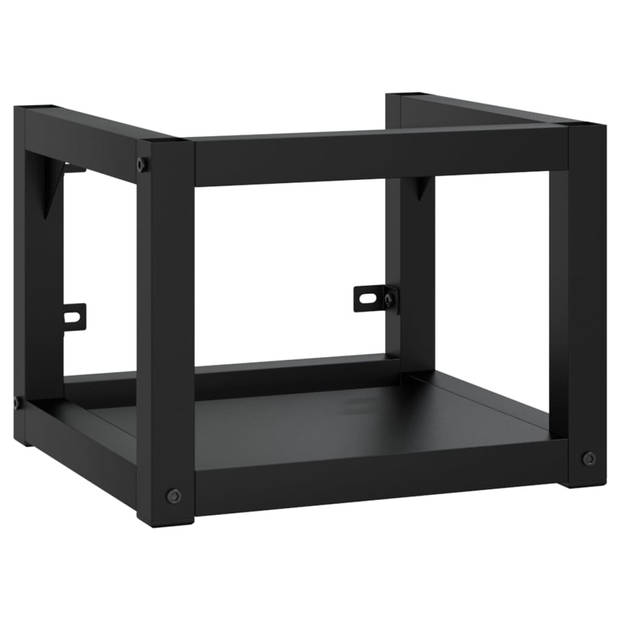 The Living Store Wandgemonteerd wastafelframe - Zwart - 40 x 38 x 31 cm - Gepoedercoat ijzer - Inclusief inbouwwastafel