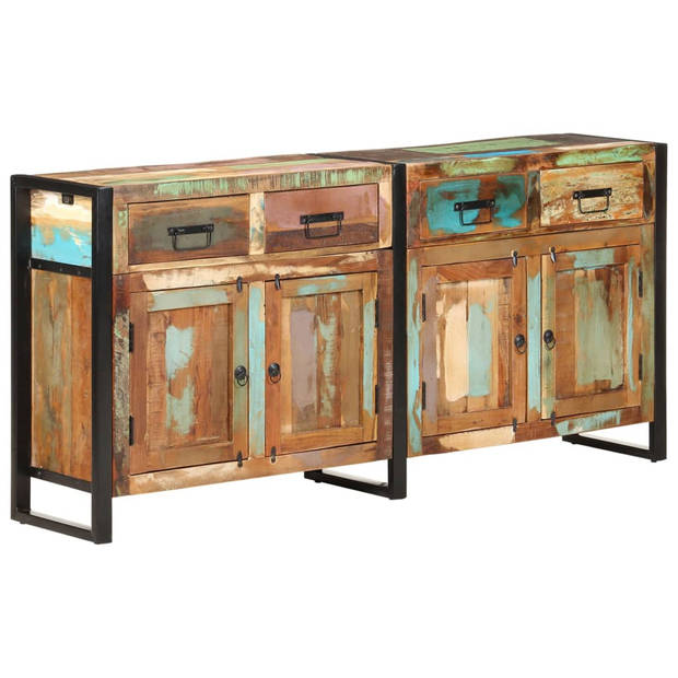 The Living Store Solid reclaimed wood Sideboard - 172x35x80 cm - Handmade - Sturdy frame - Ample storage -