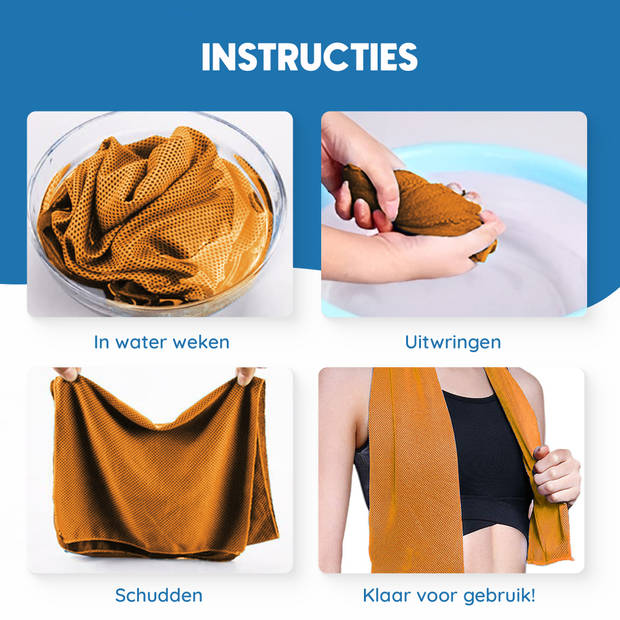 Verkoelende Handdoek - Koel - Cooling Towel - Sport - Fitness - ijshanddoek - Oranje - 2 stuks