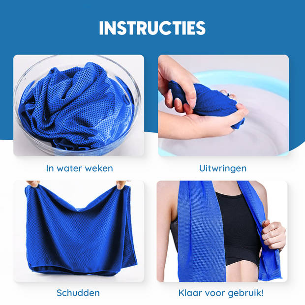 Verkoelende Handdoek - Koel - Cooling Towel - Sport - Fitness - ijshanddoek - Blauw - 2 stuks