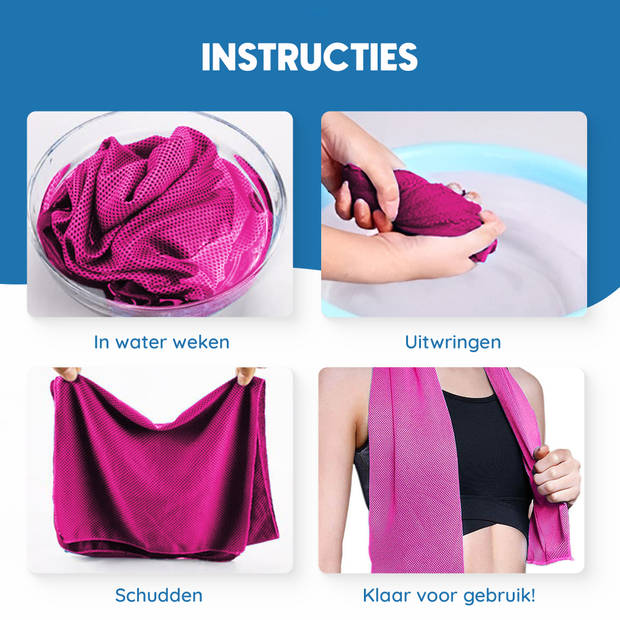 Verkoelende Handdoek - Koel - Cooling Towel - Sport - Fitness - ijshanddoek - Roze - 2 stuks