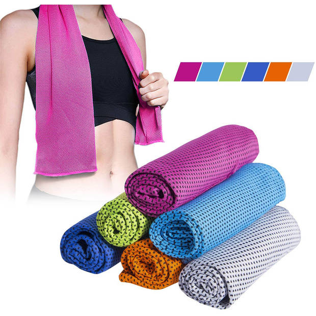 Verkoelende Handdoek - Koel - Cooling Towel - Sport - Fitness - ijshanddoek - Roze - 2 stuks