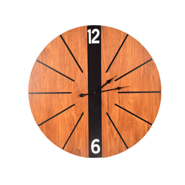 Elegant Brown Wooden Wall Clock Diameter 60cm Stylish Wall Clock for Home & Office Easy to Read Runs on AA