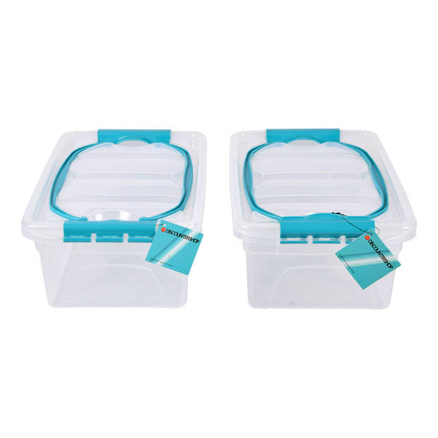 Ruime Opbergbox met Deksel - 30x20.5x12.5cm - 5 Liter - Twee stuks - Opbergdoos