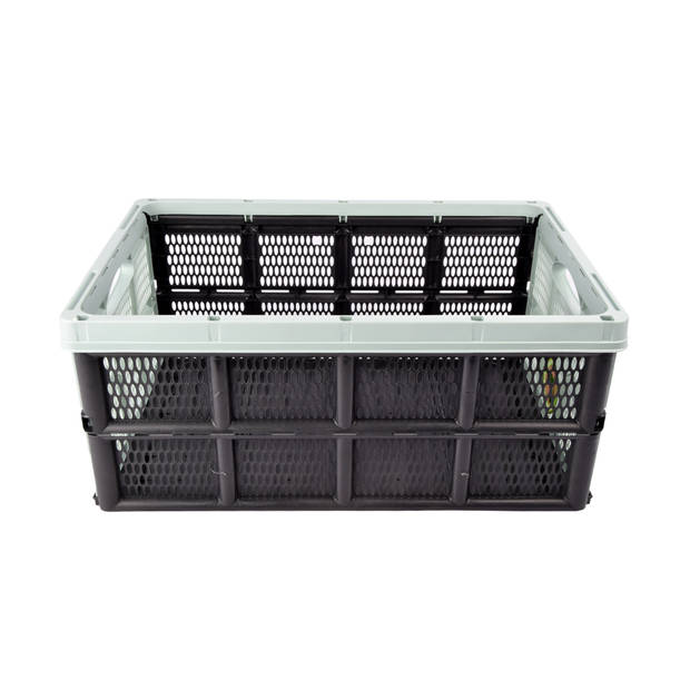 Mint Green Folding Crate 32 Liters 1 Piece Made of Recycled Plastic Lightweight and Durable 50cm x 21cm x 33cm