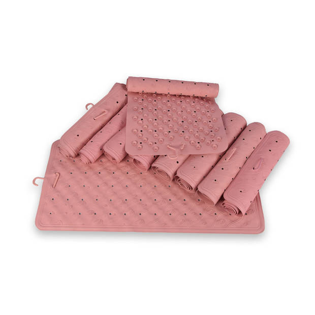 Antislipmat in Roze - 76cm x 36cm - 100% Natuurlijk Rubber - Gewicht: 6,250kg - Set bestaat uit 10 stuks