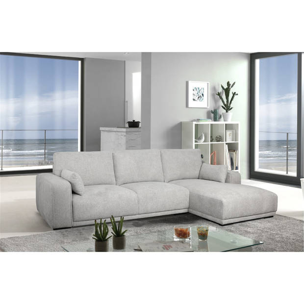 Giga Meubel - Loungebank Rechts Grijs Stof - 305x105x85cm - Zitdiepte 64cm