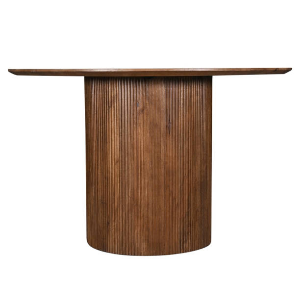 Giga Meubel - Eettafel Rond Ø120cm - Bruin Mangohout - Jaime