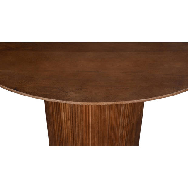 Giga Meubel - Eettafel Rond Ø120cm - Bruin Mangohout - Jaime