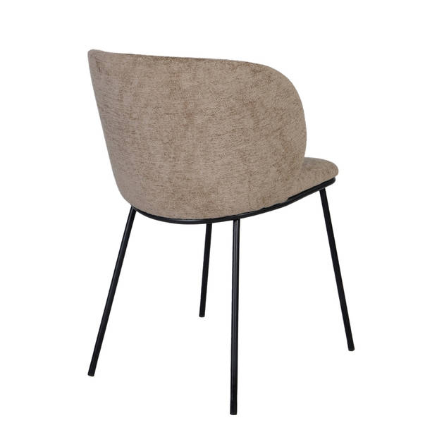 Giga Meubel - Eetkamerstoel Taupe Stof - 55x49x80cm - Dalia