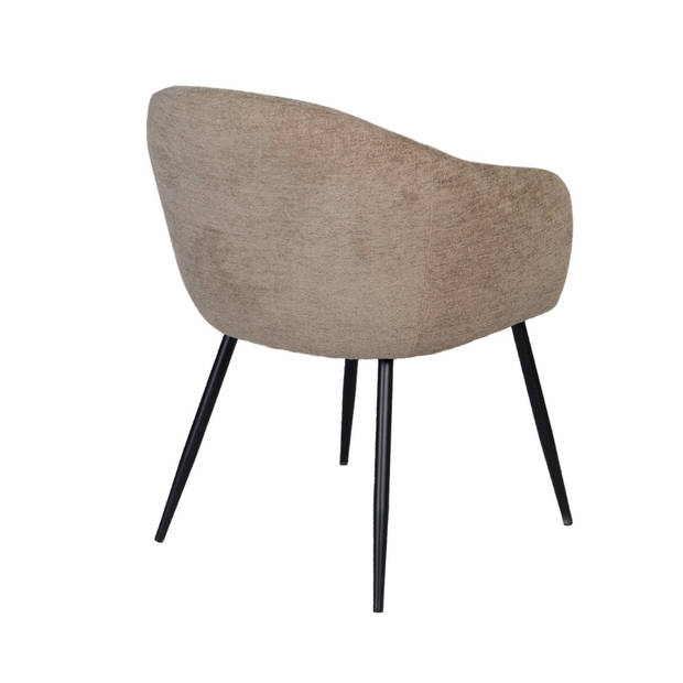 Giga Meubel - Eetkamerstoel Taupe Stof - 63x63x81cm - Meau