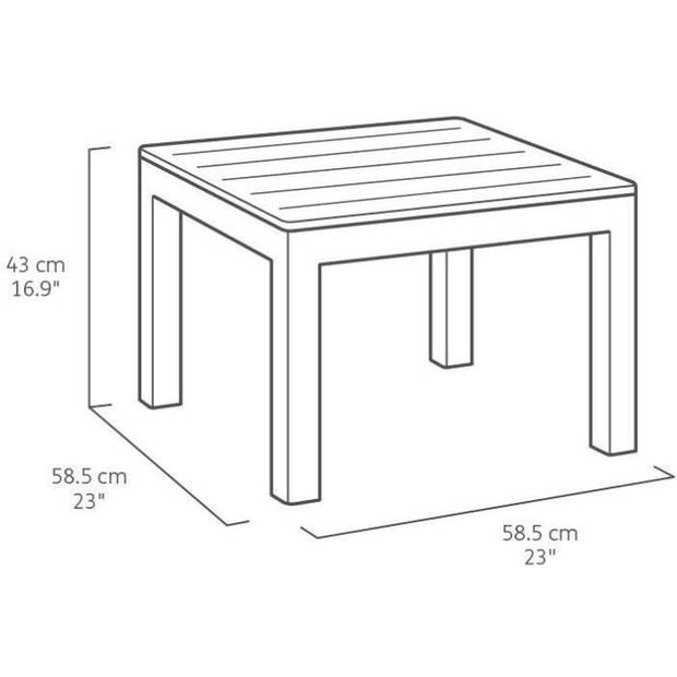 Tuinmeubilair - In gevlochten imitatie rattanhars - Allibert door Keter - 4 personen - Sanremo - Cappuccino