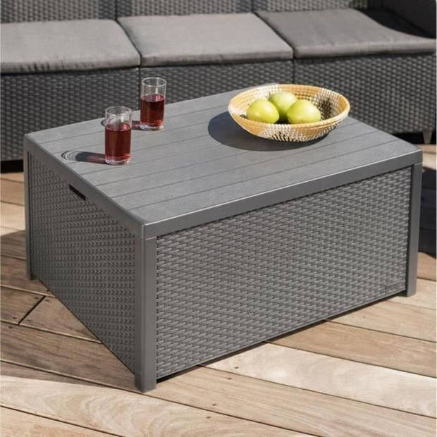 ALLIBERT by KETER - SanRemo Storage 5-zits tuinmeubilair - salontafel met kussenopbergruimte - Grijs