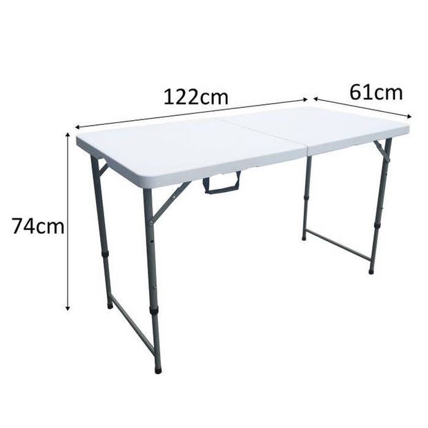 Klaptafel - 120 cm - 4 personen - Gepoedercoate stalen buizen, Ø 25 x 1 mm