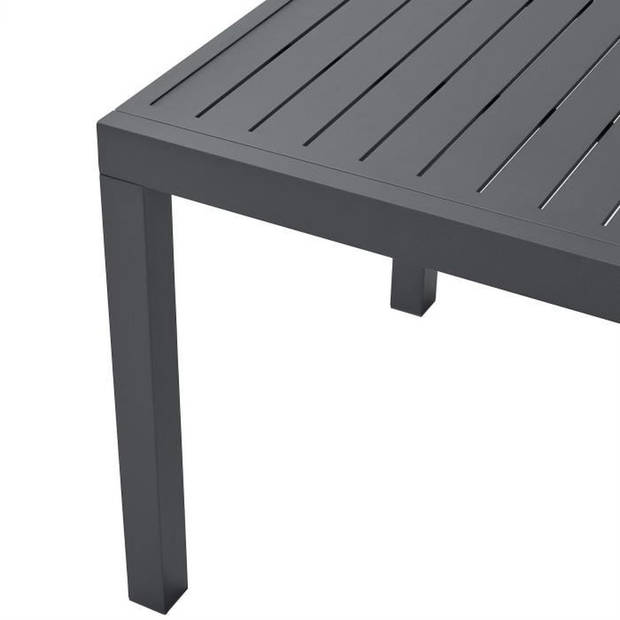 Rechthoekige uitschuifbare tuintafel voor 6 tot 8 personen - Aluminium structuur - L135-270 x D90 x H75 cm - Donkergrijs