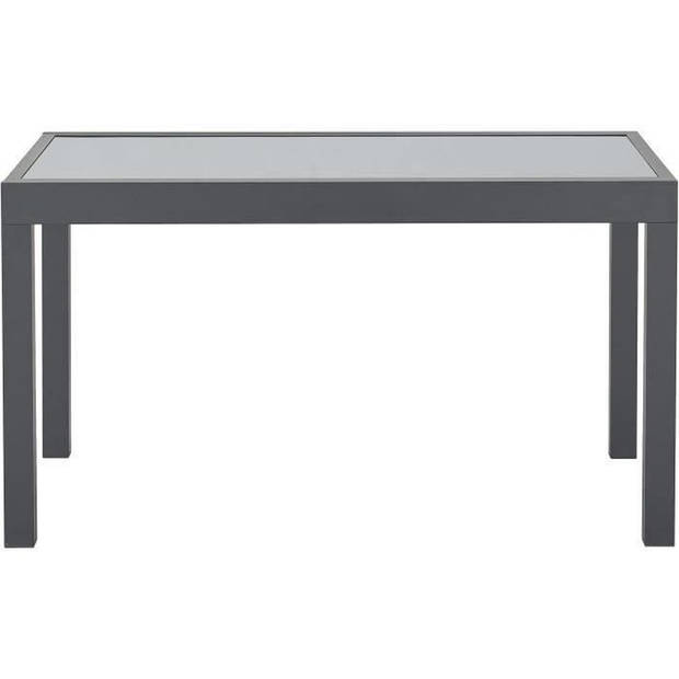 Rechthoekige uitschuifbare tuintafel voor 6 tot 10 personen - Aluminium - Blad van gehard glas - L135-270 x H75 x D90 cm