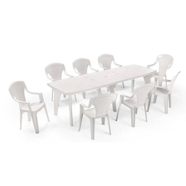 Uitschuifbare tafel - ARETA - LIPARI 2 - 180 x 250 x 90 cm - Wit