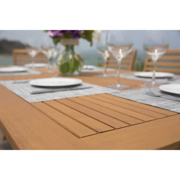 Uitschuifbare tuintafel voor 8 tot 10 personen - 180-240 x 100 x H.75 cm - Acacia FSC - Uitschuifbare vlinder