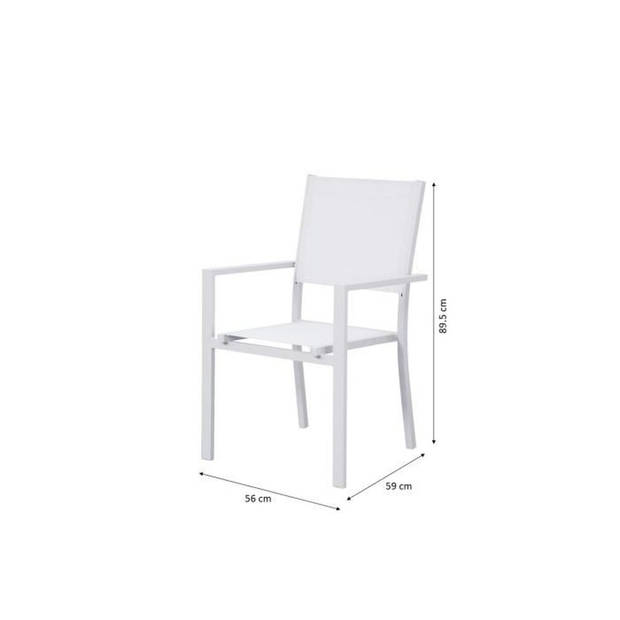 Set van 2 tuin dineren fauteuils - Aluminium - 56 x 59 x 89 cm