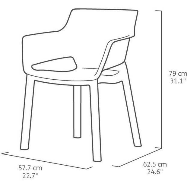 Veel van 6 monoblok fauteuils - stapelbaar in kunsthars - 3D (Mesh) - co-afwerking - ALLIBERT BY KETER