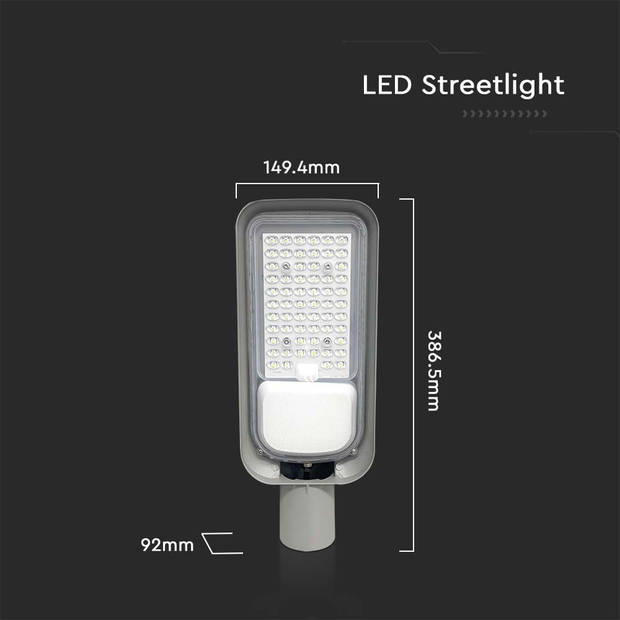 V-TAC VT-150050ST LED Straatverlichting - Slim Straatverlichting - IP65 - Zwart - 50 Watt - 4270 Lumen - 6500K