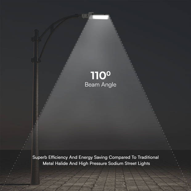 V-TAC VT-50ST-N LED-straatverlichting - 115 Lumen Straatverlichting - Samsung - IP65 - Grijs - 50 Watt - 5000 Lumen -