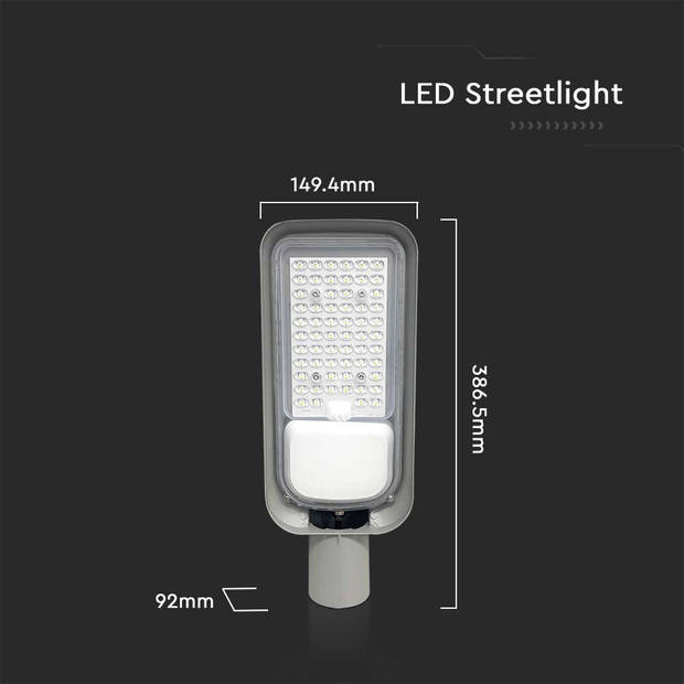 V-TAC VT-150050ST LED Straatverlichting - Slim Straatverlichting - IP65 - Zwart - 50 Watt - 4270 Lumen - 4000K