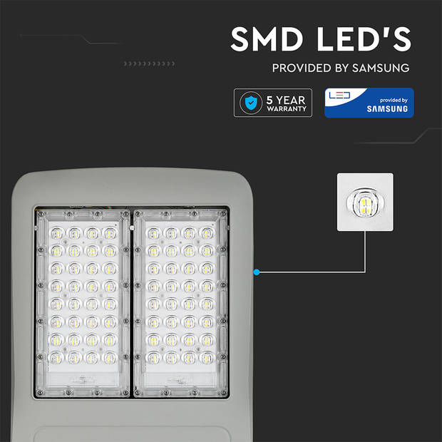 V-TAC VT-103ST LED Straatverlichting - 140lm/w - Klasse I Inventronics Straatverlichting - Samsung - IP65 - Grijs -