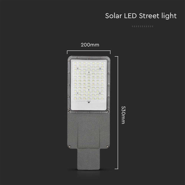 V-TAC VT-15200ST Solarlampen - Straatlantaarns op zonne-energie - IP65 - 3000 Lumen - 6500K