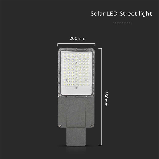 V-TAC VT-15111ST Solarlampen - Straatlantaarns op zonne-energie - IP65 - 2500 Lumen - 6500K