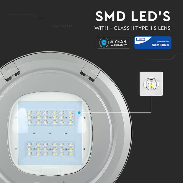 V-TAC VT-115ST LED Straatverlichting - 130lm/w - Samsung - IP65 - Grijs - 100 Watt - 13000 Lumen - 4000K - 5 Jaar