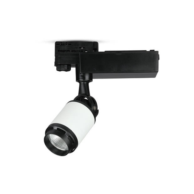 V-TAC VT-4512 LED Tracklights - Zwart Wit Tracklights - IP20 - Zwart+Wit - 10 Watt - 800 Lumen - 6000K - 5 Jaar