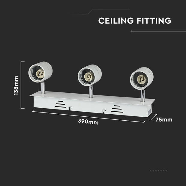 V-TAC VT-790 LED tracklights - railfitting GU10 - IP20 - Wit - Modelnr: - VT-790