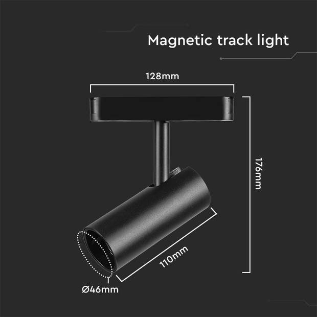 V-TAC VT-42010 LED Tracklights - Magnetische Tracklights - IP20 - 11 Watt - 1300 Lumen - 6400K