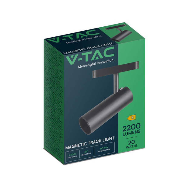 V-TAC VT-4221 LED Tracklights - Magnetische Tracklights - IP20 - 20 Watt - 2200 Lumen - 4000K