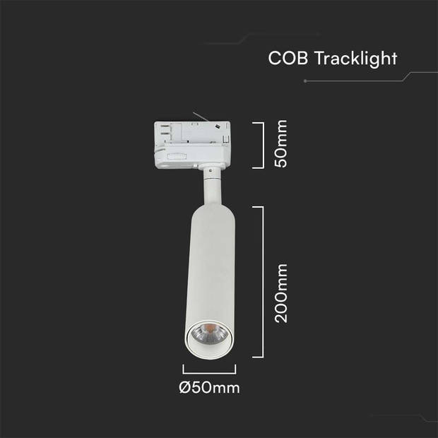 V-TAC VT-415-W-N LED Tracklights - Slim Tracklights - Samsung - IP20 - Wit - 15 Watt - 1500 Lumen - 4000K - 5 Jaar