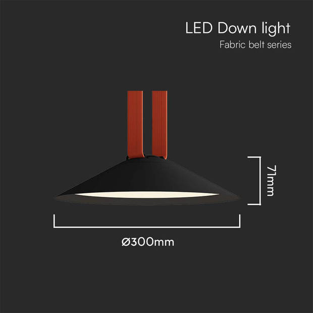 V-TAC VT-41120-B LED Tracklights - Magnetische Stof Downlights - Zwart - 20 Watt - 1200 Lumen - 3000K