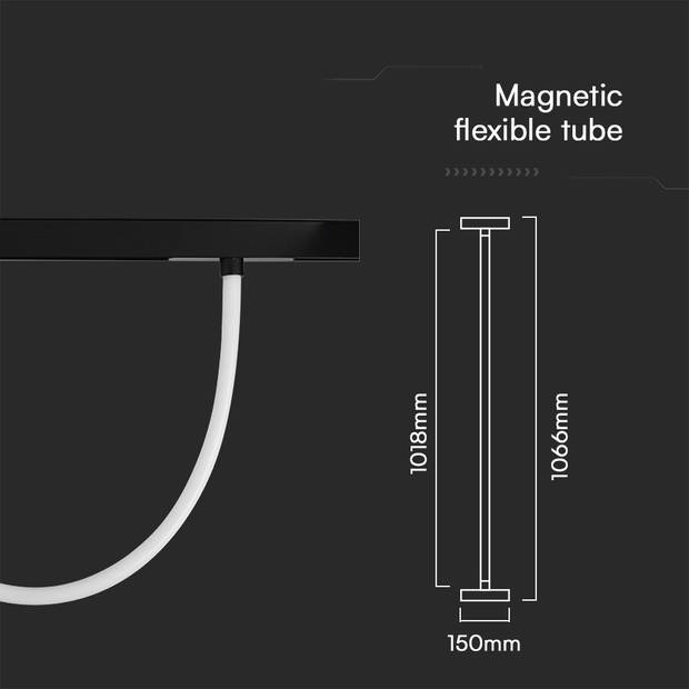 V-TAC VT-42112 LED Tracklights - Magnetische Tracklights - IP20 - Zwart - 11 Watt - 1270 Lumen - 3000K