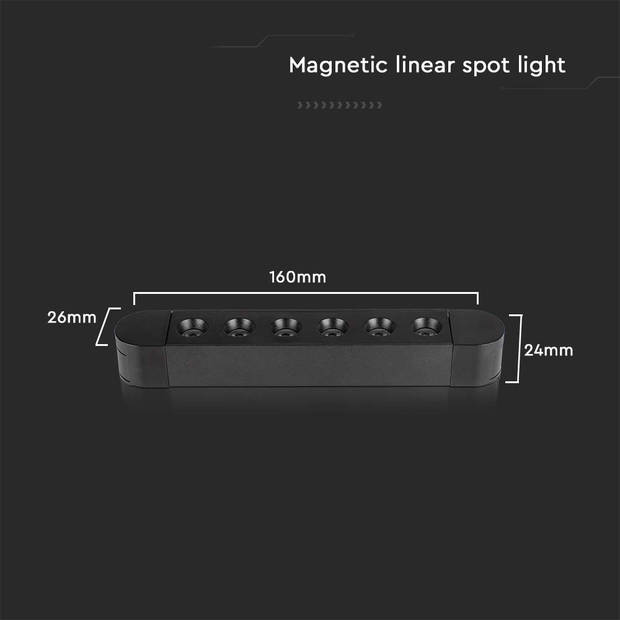 V-TAC VT-4225 LED Tracklights - Magnetische Tracklights - IP20 - 5 Watt - 550 Lumen - 3000K